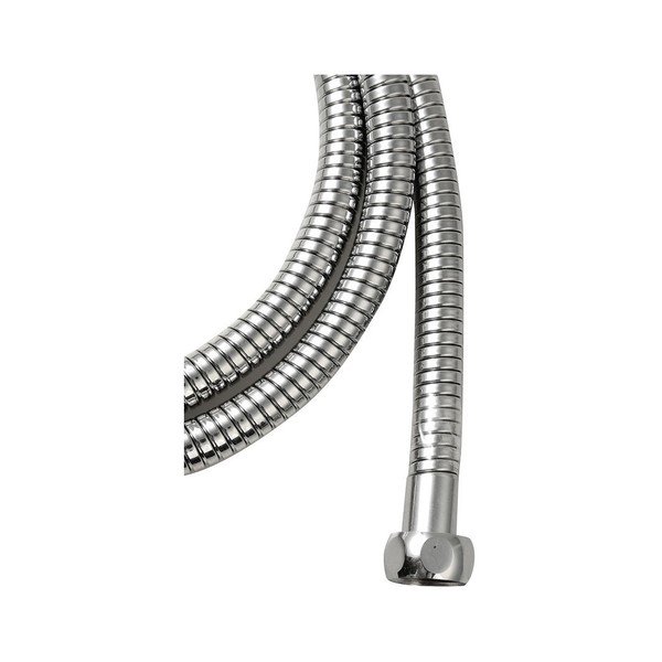 Spīdīgas sudraba krāsas nerūsējošā tērauda dušas šļūtene Lux – Sapho-image-2