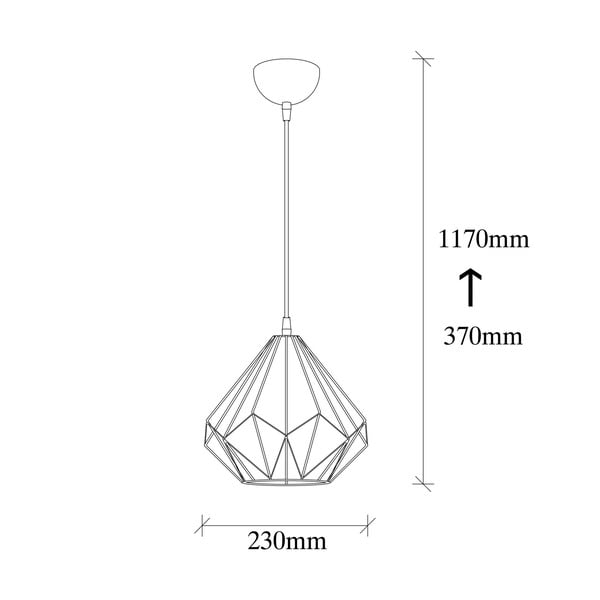 Melna piekaramā lampa ø 23 cm Diamond – Opviq lights-image-4