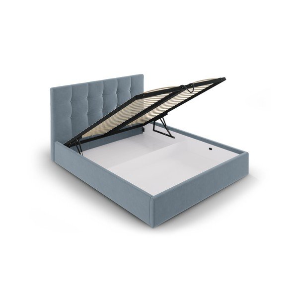Gaiši zila samta divguļamā gulta Mazzini Beds Nerin, 180 x 200 cm-image-3