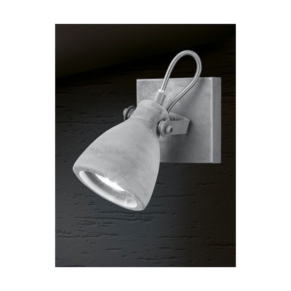 Pelēks sienas lukturis Trio Concrete, garums 10 cm-image-1