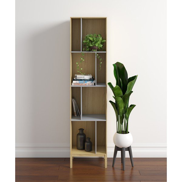 Grāmatplaukts ar pelēkiem plauktiem Woodman AbbeyWood-image-1