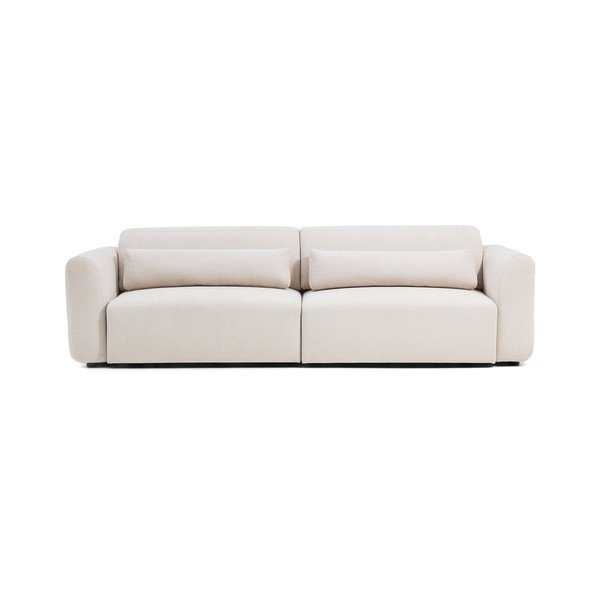 Bēšs regulējams/salokāms dīvāns no šenila auduma ar zvilni 290 cm Lares – Kave Home