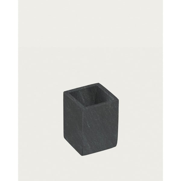 Tumši pelēks marmora trauks zobu birstei Aixa – Kave Home-image-2