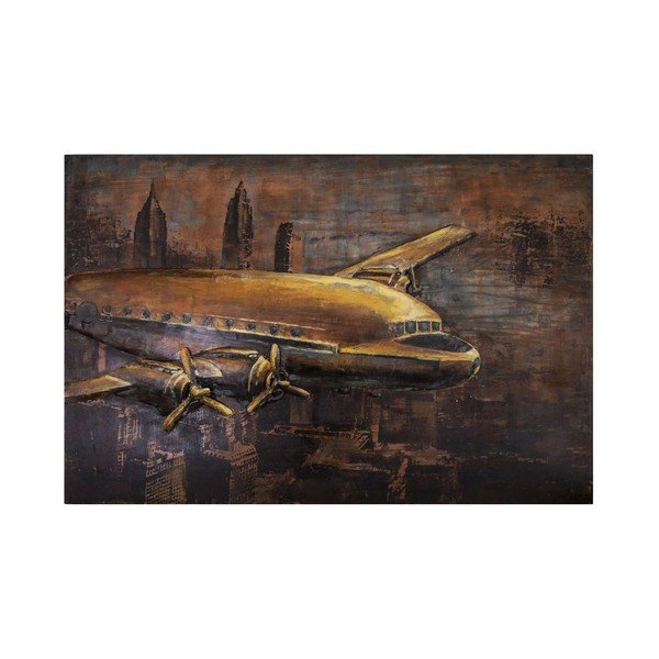Metāla izkārtne Antic Line Avion New York, 120 x 80 cm