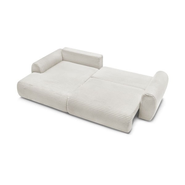 Krēmkrāsas velveta salokāms stūra dīvāns (ar kreiso stūri) Lucien – Bobochic Paris-image-4