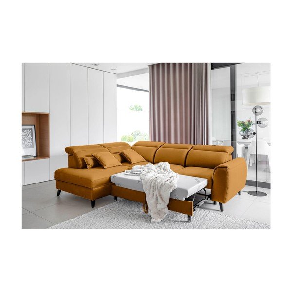 Dzeltens samta salokāms/ar uzglabāšanas vietu stūra dīvāns (ar kreiso stūri/L veida) Noble – ELTAP-image-4