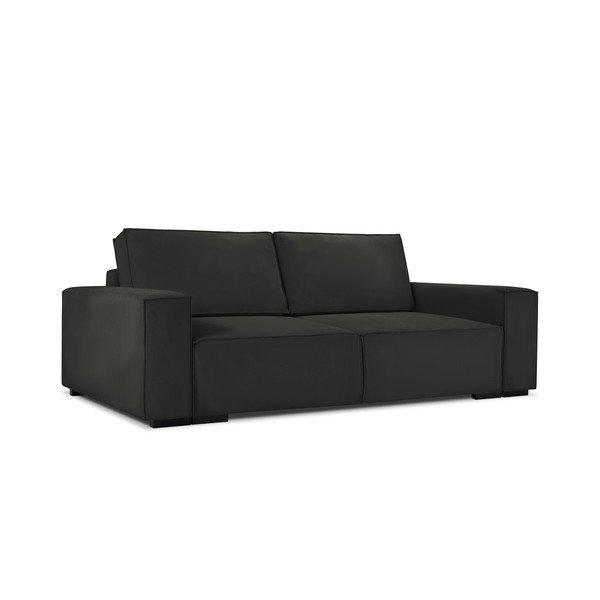 Melns velveta izvelkamais dīvāns ar veļas kasti Mazzini Sofas Azalea