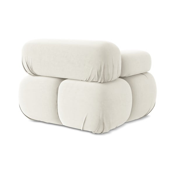 Balta samta modulārā dīvāna daļa (ar kreiso stūri) Lokua – Makamii-image-4