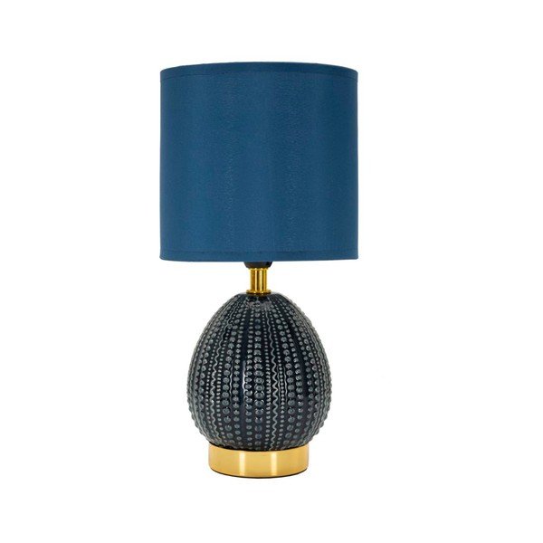 Zila keramikas galda lampa ar auduma abažūru (augstums 30,5 cm) Flavi – Mauro Ferretti