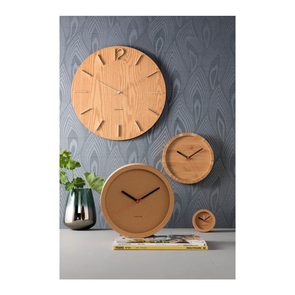 Brūns bambusa sienas pulkstenis Karlsson Tom, ⌀ 26 cm-image-2