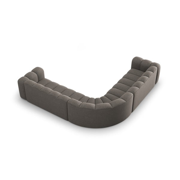 Tumši pelēks modulārais stūra dīvāns no šenila auduma Lupine – Micadoni -image-3