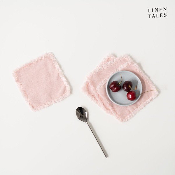 Gaiši rozā auduma paliktņi (4 gab.) – Linen Tales-image-2