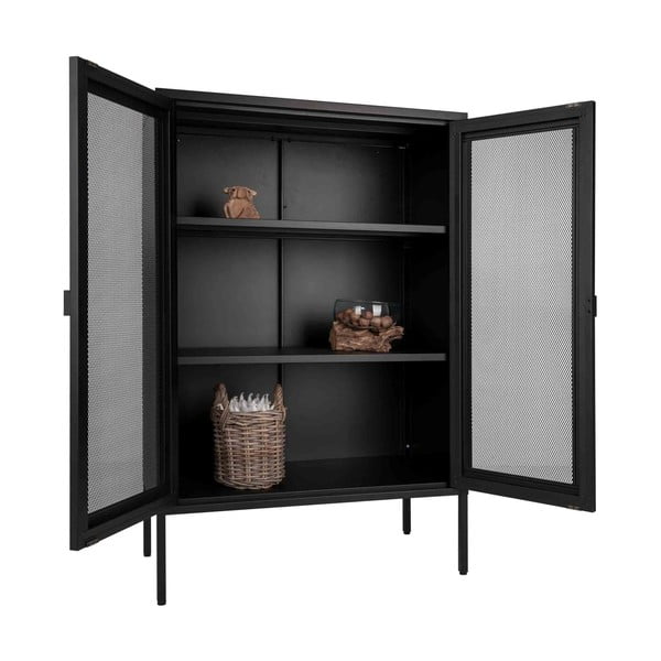 Melna metāla vitrīna 80x120 cm Melbourne – House Nordic-image-3