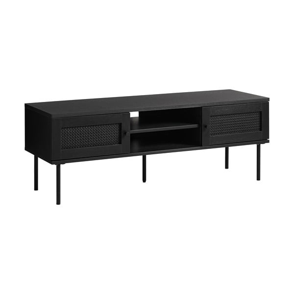 Melns TV galdiņš ar ozolkoka imitāciju 120x43 cm Pensacola – Unique Furniture-image-2