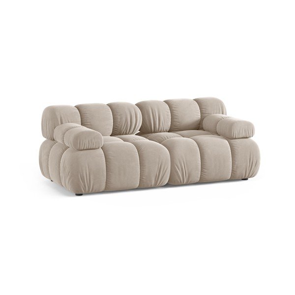 Krēmkrāsas samta modulārais dīvāns 188 cm – Micadoni -image-1