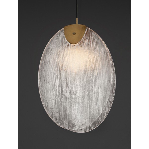 Misiņa krāsas tērauda LED piekaramā lampa ar stikla abažūru Shelina – Nova Luce-image-4