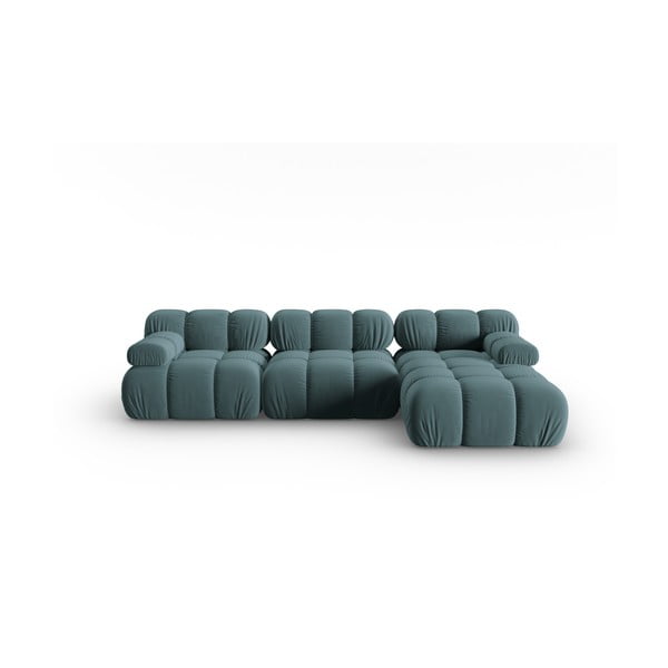 Zaļganzils samta dīvāns 285 cm Bellis – Micadoni Home