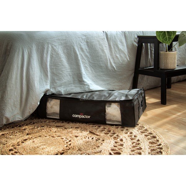 Melna drēbju glabāšanas kaste zem gultas Compactor XXL Black Edition 3D, 145 l-image-1