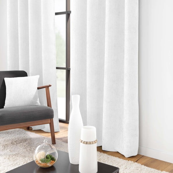 Balts aizkars no šenila 140x260 cm Leo – douceur d'intérieur-image-1