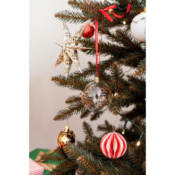 3 stikla sirds formas rotājumu komplekts zelta krāsā Ego Dekor-image-1