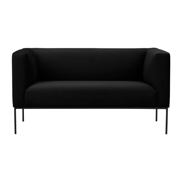 Melns dīvāns Windsor & Co Sofas Neptune, 145 cm