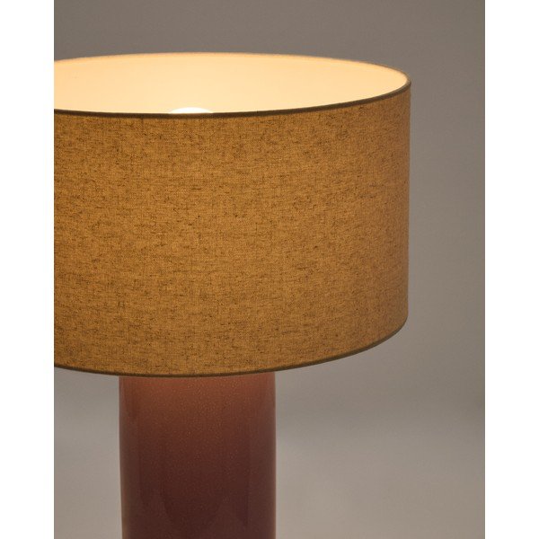Violeta/bēša galda lampa ar auduma abažūru (augstums 52 cm) Toneric – Kave Home-image-2