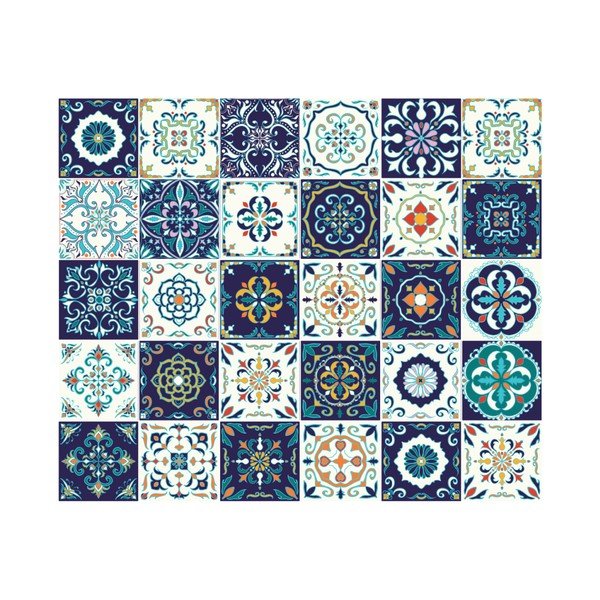 30 dekoratīvo sienas uzlīmju komplekts Ambiance Forli, 15 x 15 cm-image-2