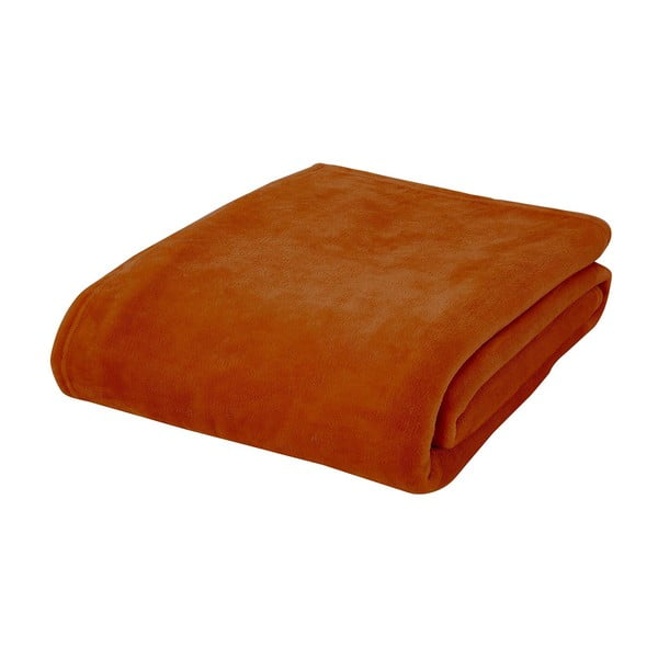 Oranžs mikroplīša gultas pārklājs divguļamai gultai 200x240 cm Raschel – Catherine Lansfield