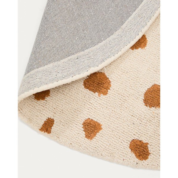 Krēmkrāsas mazgājams/ar rokām darināts kokvilnas bērnu paklājs ø100 cm Tandani – Kave Home-image-3