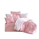 Balta/rozā vienguļamā gultas veļa no ranforce kokvilnas 140x200 cm Soft Geometry – Mila Home Luxury