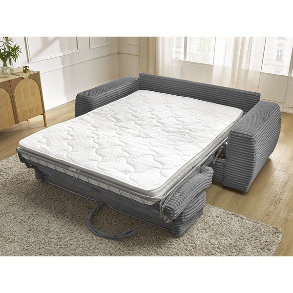 Tumši pelēks velveta salokāms dīvāns 220 cm Hugo – Bobochic Paris-image-1