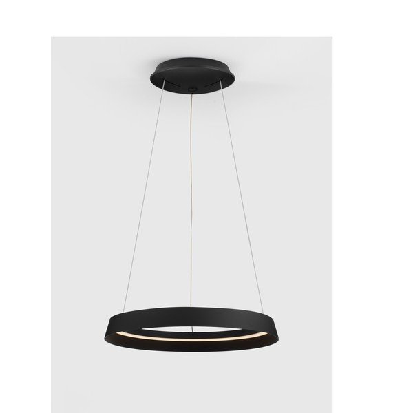 Matēti melna alumīnija LED piekaramā lampa ar regulējamu spilgtumu ar akrila stikla abažūru ø 45 cm Ormi – Nova Luce-image-3