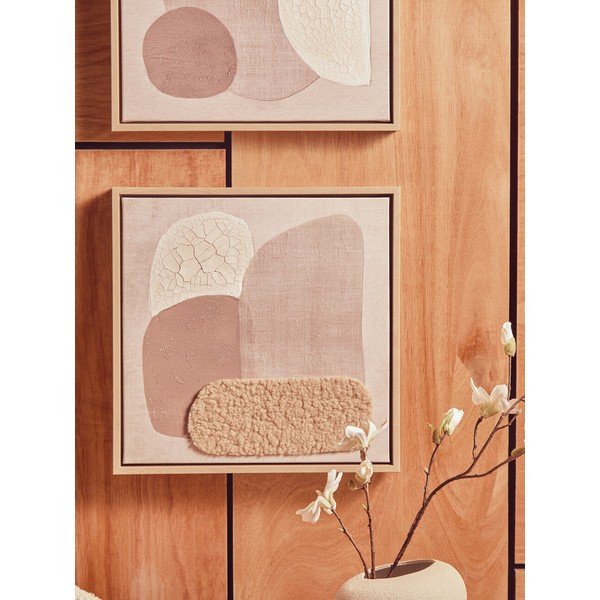 3D gleznas (2 gab.) ar rāmi/uz audekla 40x40 cm Astratto – Premier Housewares-image-3