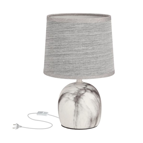 Gaiši pelēka galda lampa ar auduma abažūru (augstums 25 cm) Adelina – Candellux Lighting