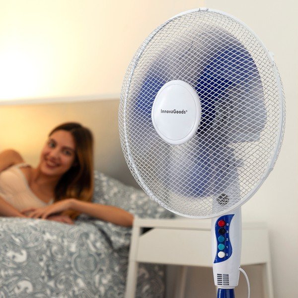 Balts ventilators uz pamatnes InnovaGoods, ø 40 cm-image-4