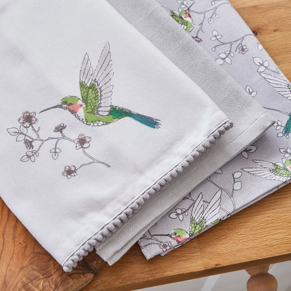 Kokvilnas trauku dvieļi (3 gab.) 45x65 cm Hummingbirds – Cooksmart ®-image-1