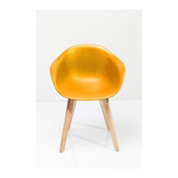 4 dzelteno krēslu komplekts Kare Design Forum