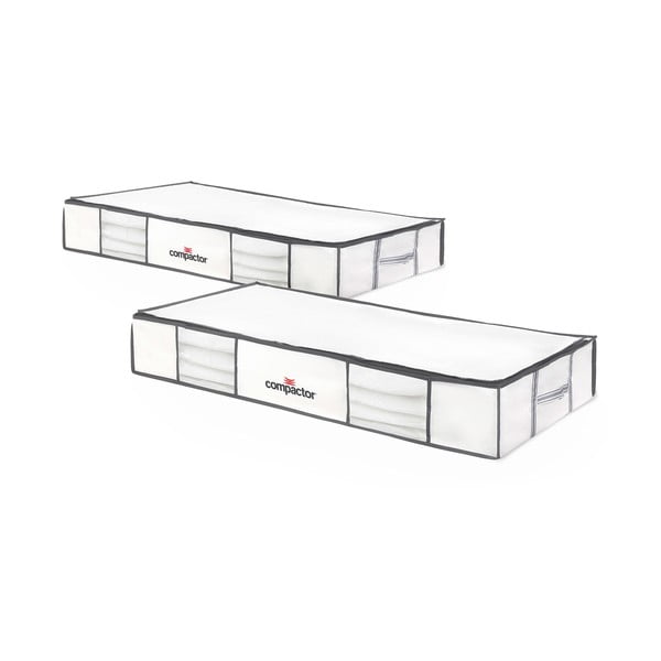 Vakuuma tekstila/plastmasas uzglabāšanas kastes zem gultas (2 gab.) 105x45x15,5 cm Life – Compactor-image-1