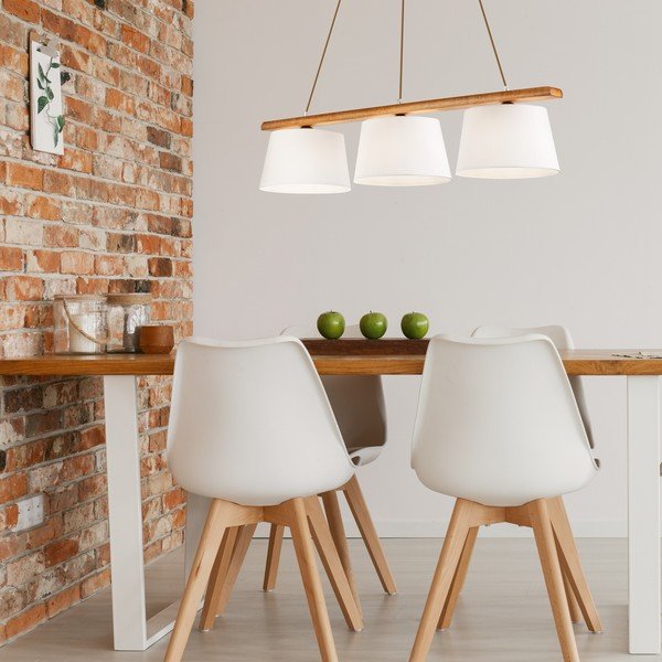 Brūna piekaramā lampa ar auduma abažūru ø 25 cm Aida – LAMKUR-image-1