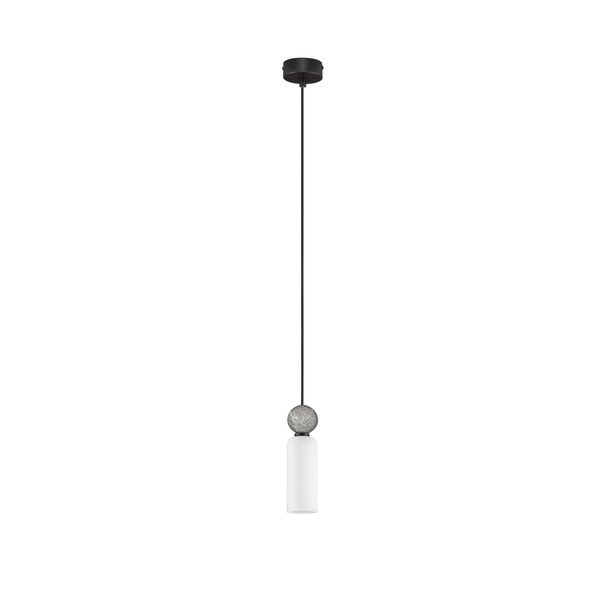 Matēti melna akmens piekaramā lampa ar stikla abažūru ø 6 cm Filomena – Nova Luce