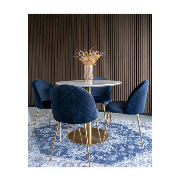 Apaļš ēdamgalds ar marmora imitācijas galda virsmu ø 90 cm Bolzano – House Nordic-image-2