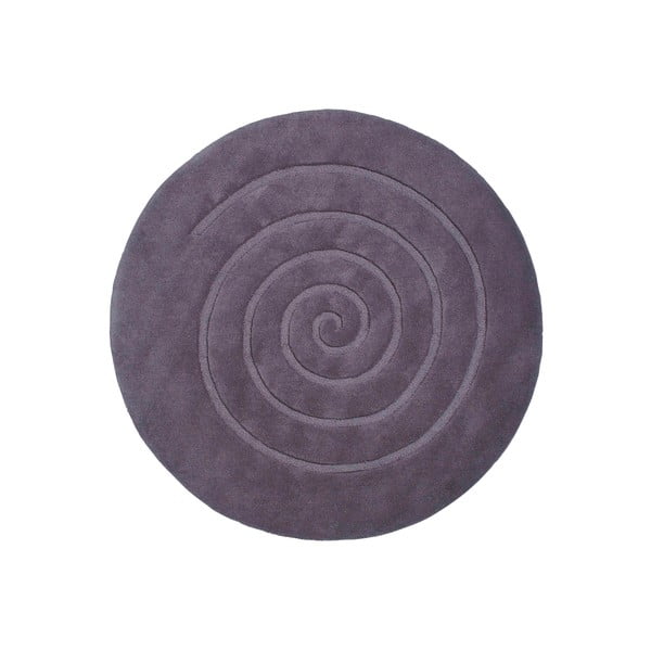 Pelēks vilnas paklājs Think Rugs Spiral, ⌀ 180 cm