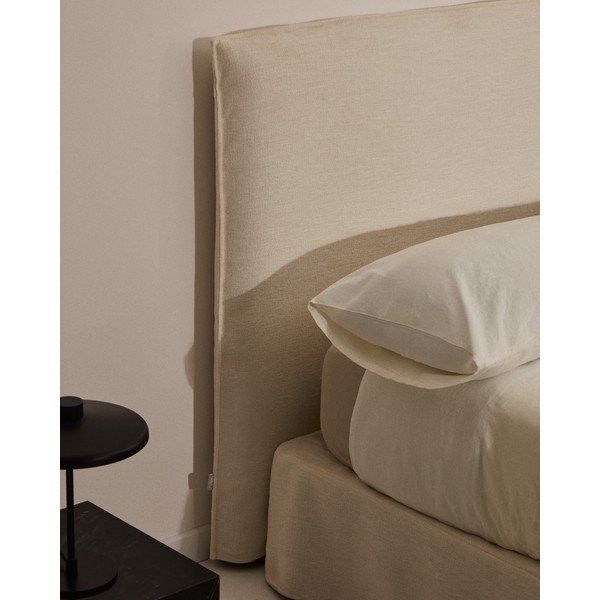 Balta polsterēta divvietīga gulta 160x200 cm Jaira – Kave Home-image-2