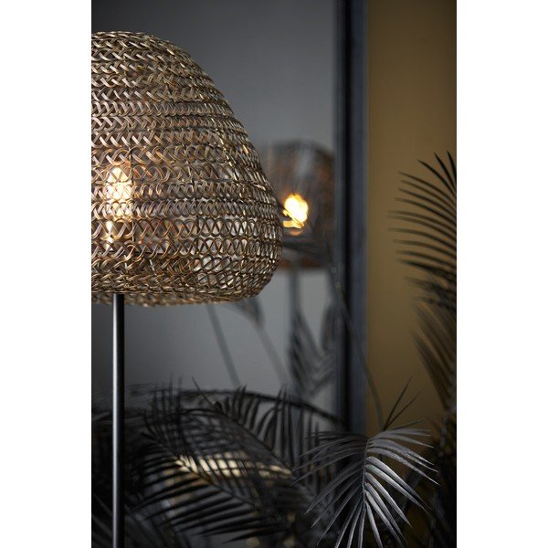 Matēti melna/bronzas krāsas stāvlampa ar metāla abažūru (augstums 162 cm) Finou – Light & Living-image-2