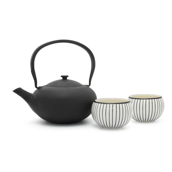 Balts/melns porcelāna/čuguna tējas piederumu komplekts Shanxi – Bredemeijer