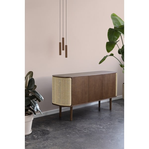 Bēša/dabīga toņa zema kumode ar ozolkoka imitāciju 150x75 cm Treasures – UMAGE-image-1