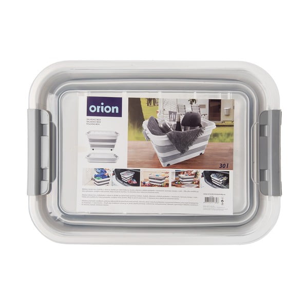 Balta/pelēka plastmasas uzglabāšanas kaste ar vāku 54x39x28 cm Kemp – Orion-image-4