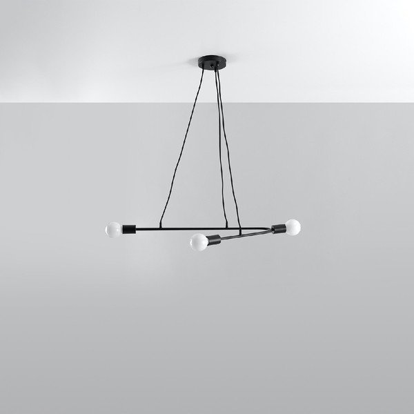 Melna piekaramā lampa 80x40 cm Latomia – Sollux-image-2