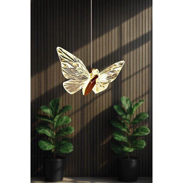 Zelta krāsas metāla LED piekaramā lampa ar akrila stikla abažūru ø 20 cm Myrna – Opviq lights-image-2