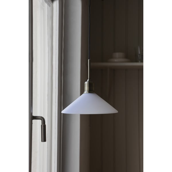 Balta/misiņa krāsas piekaramā lampa ar stikla abažūru ø 25 cm Vela – Markslöjd-image-2
